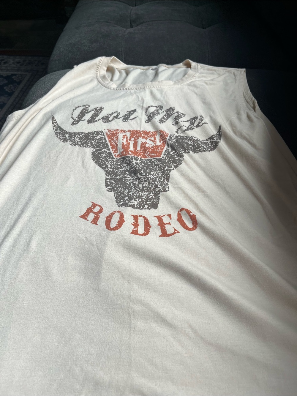 Cream 'Rodeo' Graphic Tank Top